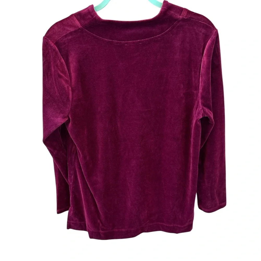 Talbots Rich Burgandy V-Neck Sweater Size PL - Picture 6 of 9